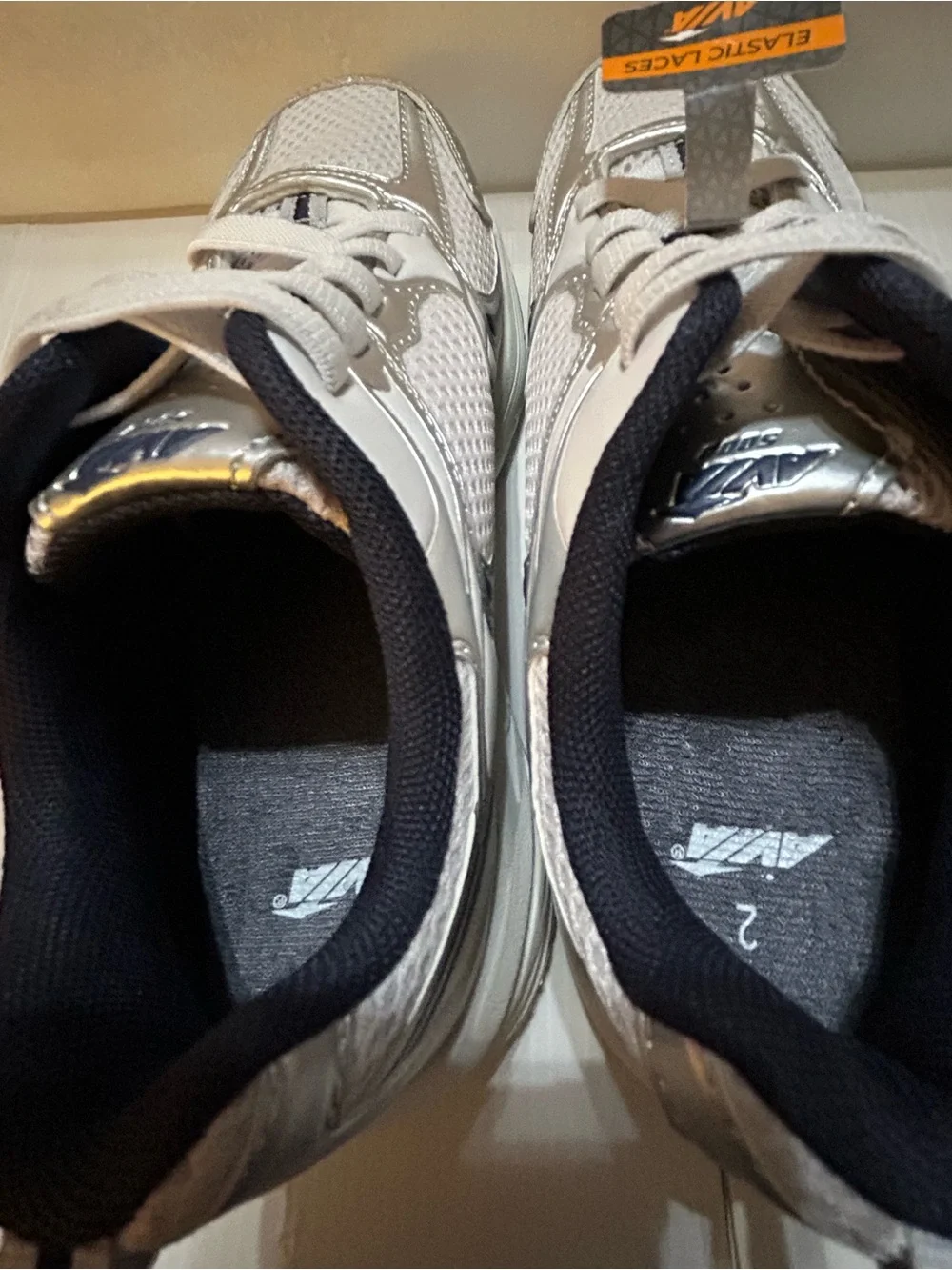 Avia Kids Silver and White Athletic Sneakers